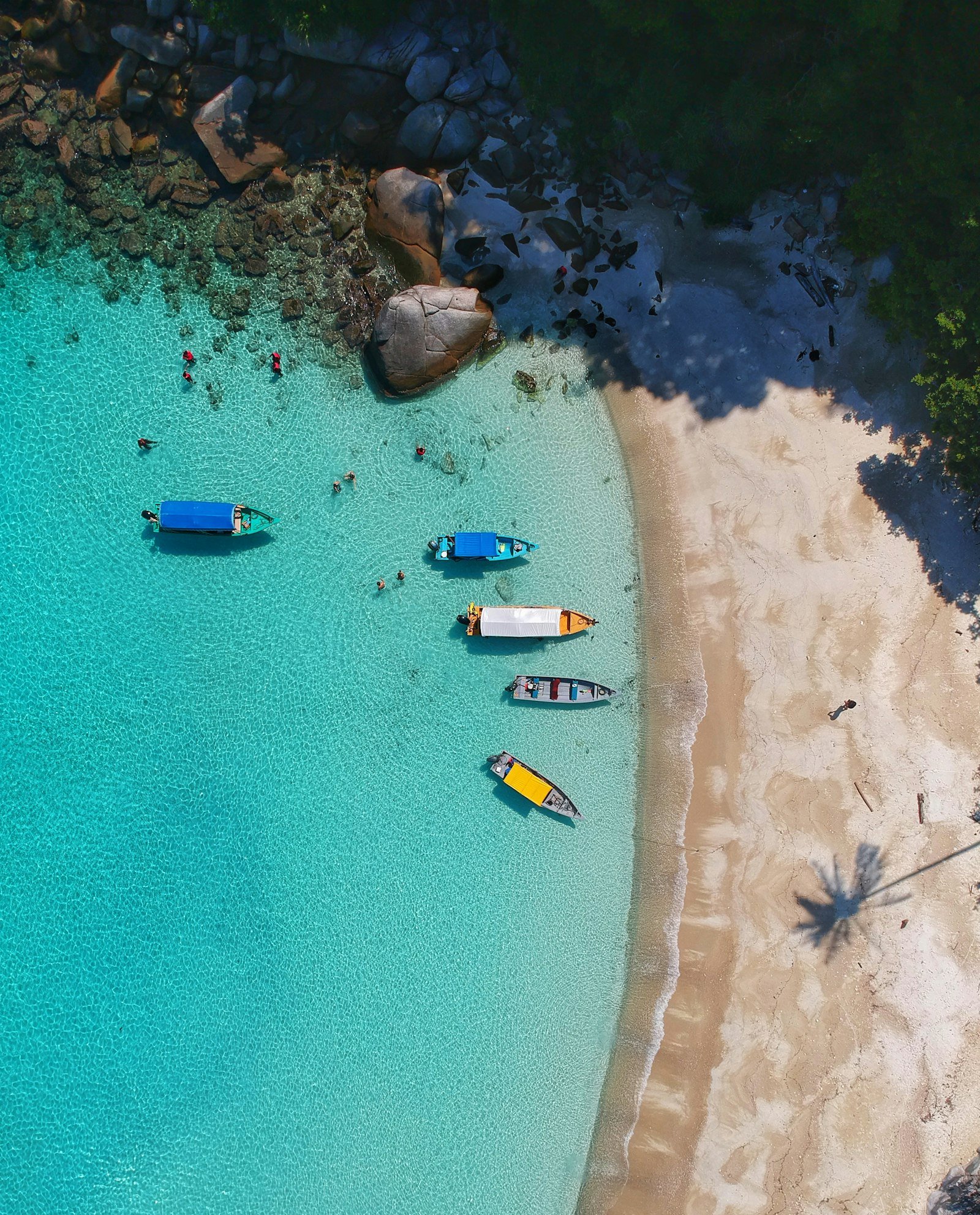 Aerial view of the Kerala coastline near Kizhunna Beach, Kannur